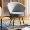 PIPIPOXER Lot de 1 fauteuils en Velours avec Dossier Fauteuil en Velours ave Dossier à Coquillage Rembourré, Fauteuil avec Pieds en Or, pour Salon, Chambre à Coucher, Coiffeuse 42 x 40 x 80 cm Gris