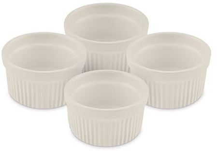 Tower BO875004CRM Barbary & Oak Foundry Ceramic Ramekins, Set of 4 in Camembert Cream
