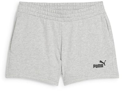 PUMA Ess Small No. 1 Logo 4'' Shorts TR, Pantaloncini Lavorati a Maglia Donna, Light Gray Heather, 3XL