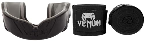 Venum Unisex Challenger Zahnschutz, Schwarz, Einheitsgröße EU & Kontakt Boxbandagen - Schwarz - 4 M