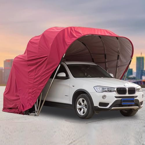Cochera Plegable, cochera móvil Mejorada, Garaje portátil retráctil, Diez Coches Resistentes, Refugio para Sombra de Coche para Exteriores, camión, Barco, SUV,18 * 8.2 * 7.6ft