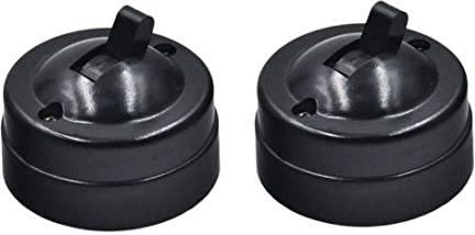 Interruptor de control único retro, interruptor de luz redonda de 2 piezas, botón de luz de pared montada en la superficie, interruptor de palanca plano para el dormitorio de hogar (negro) para el ho