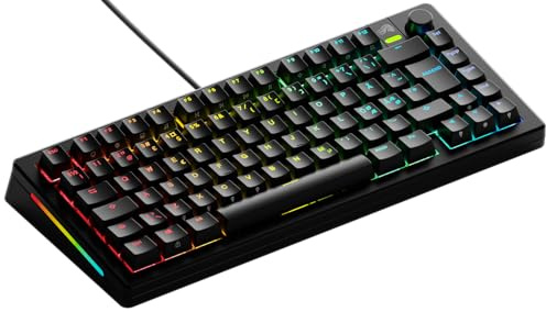 Glorious Gaming GMMK 3 anpassat mekaniskt gamingtangentbord, 75% TKL, modulärt packningssystem, doubleshot PBT-tangenter, aluminiumplatta, utbytbara 3- och 5-stiftsbrytare, Nordisk QWERTY - Svart