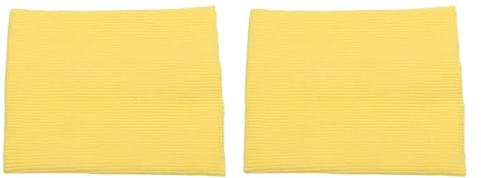 Rebower 2 Piezas 10 x 9cm Puños Elásticos para Coser Amarillo Limón | con Ribetes Acanalados Tejido de Algodón Banda Elástica de Puño Tejido, Manualidades Diy