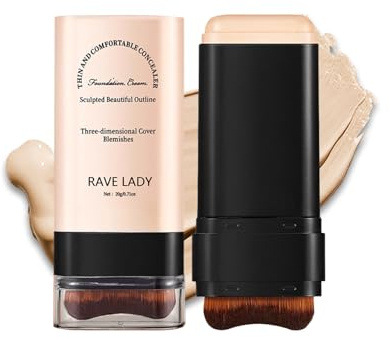 RAVE LADY Stick de fond de teint contour longue durée, léger, éclaircissant, anti-impuretés, fond de teint, maquillage de beauté, 20 g, 01#ivoire