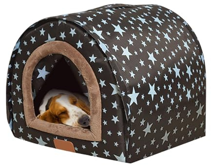 Warm Indoor Dog Kennel - Cosy Puppy Bed House | Winter Dog Kennel with Flexible Fabric Door Removable Washable for Outdoor Use Pet Sleeping Place Dog Bed Comfort