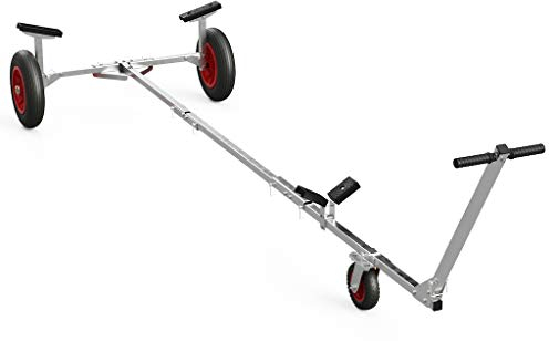 SUPROD Faltbarer Bootswagen Slipwagen Handtrailer Schlauchbootwagen Bootstrailer TR350-L, PU, Ø 350 mm, schwarz/rot