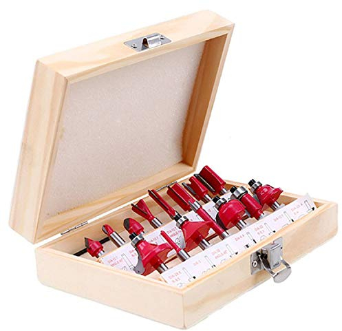 Gasea 15pcs 8mm Queue Fraises à Rainurer bois Fraises à Défoncer Set Carbure de Tungstène Lot de Routeur Bois Menuiserie Outil Pour Portes, Tables, Etagères, Armoires