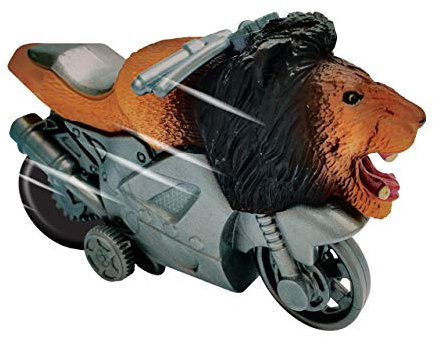 Deluxebase Wilde Reiter - Löwe Reibung trieb Spielzeugmotorräder mit kühlen Tierreitern, große Löwespielwaren für Jungen und Mädchen an.