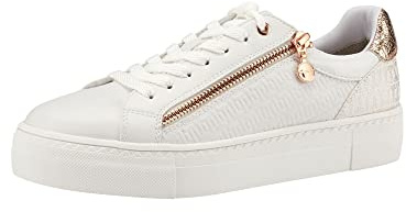 Tamaris Zapatos cómodos para Mujer, Zapatos con Cordones, Plantilla Intercambiable, Blanco Wht Rosegold C, 36 EU