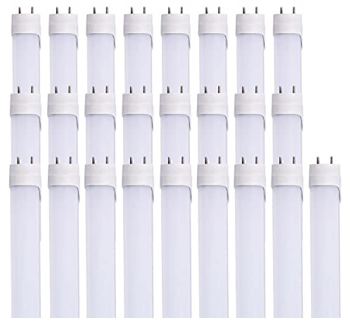 MKUJOO 25pcs 3FT 15W T8 Tube Light White Daylight 6000k T8 LED Bulbs Household Lights Ballast Bypass G13 Base 3 Foot Milky Cover Fluorescent Tube lamp Replacement AC100-277V (15w Milky, 25 Count)