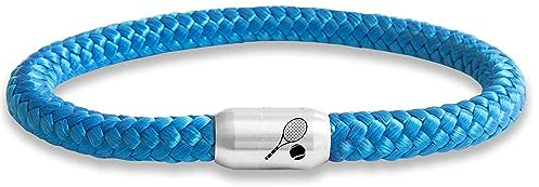 Paris Montana Le bracelet original Wimbledon Club Raquette de tennis avec gravure et fermeture magnétique, Zentimeter, Corde à voile