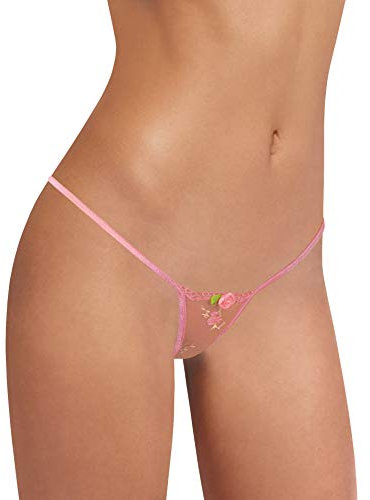 Sohimary 428 Damen Mini Spitze String Tanga XS S M 32 34 36 38 Rosa