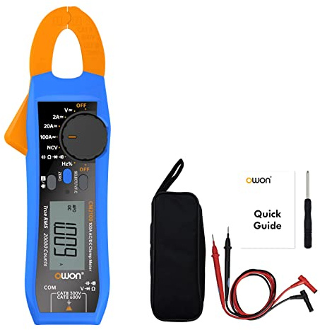 OWON CM2100 Mini Digital Clamp Meter 100A AC DC Current Voltage True RMS Pliers Ammeter Resistance, Capacitance, Diode Tester Multimeter