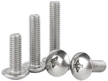 MOOPW Cruciforme Tête de Champignon Boulons à tête ronde Acier inoxydable 304 Vis de machine Fixations M2.5 x 4mm 50 Pcs