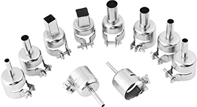 Risegun 10pcs/Set Heat Gun Nozzles Kits, For Hot Air Soldering Station Repair Tools