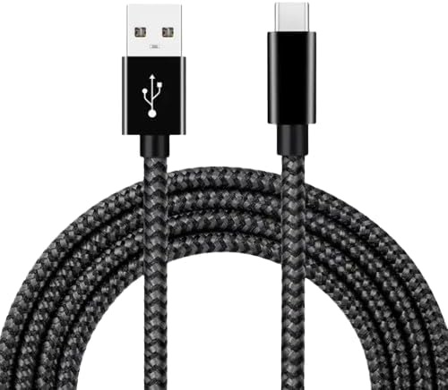 m2 Cable USB C [USB 3.0, 2M], Cable USB Type C USB 3.0 Charge Rapide 2A QC 3.0, Cable Chargeur USB C Nylon Tressé Full Black