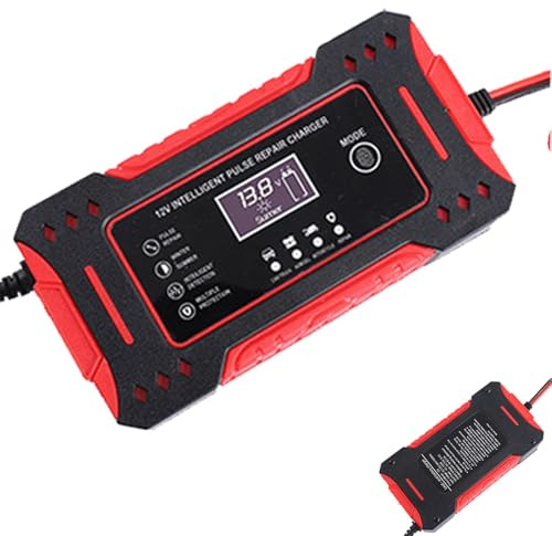 Chargeur de voiture, chargeur de voiture, chargeur de voiture, chargeur de voiture portable 12 V 6 A - chargeur de voiture électrique, chargeur d'entretien, mainteneur de batterie pour