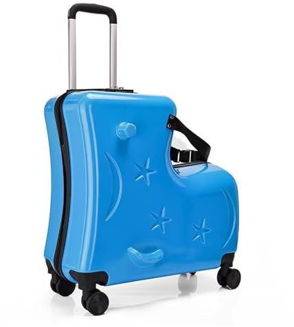 Ride per bambini in valigia da viaggio per viaggi per valigie per bambini trasporta il carrello con il sedile aeroporto aeroporto leggero conchiglie a guscio rigido per le vacanze in cabina per le vac