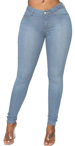 DURINM Vaqueros Elásticos Mujer Skinny Slim Jeans Elasticos Leggins con Bolsillos Elastica Cintura Alta Deportivos Push up Nina Comodos Jeggins Pants