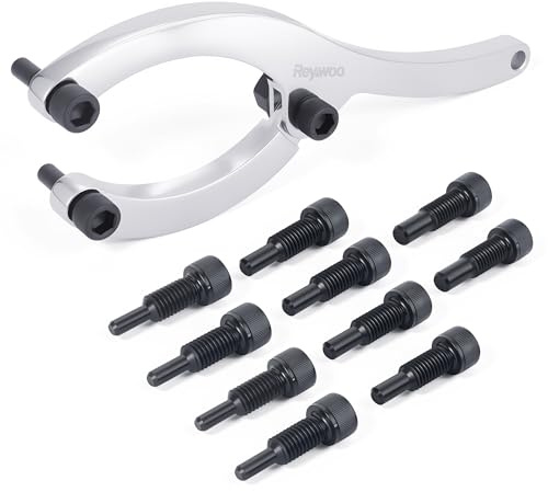 Reywoo Spanner Wrench Set, 11-Inch Gland Nut Wrench with Handle, Hydraulic Cylinder Spanner Wrench for Nuts from 0.85 to 6 Inches, Includes 1/4, 5/16, and 2/5 Pins