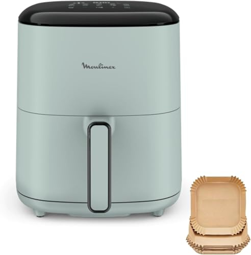Moulinex Easy Fry POP EUCALYPTUS 5L, luftfryer, upp till 6 personer, 10 intuitiva program, digital pekskärm, sparar tid och energi, EZ2454F0