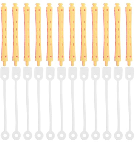 HOOTNEE 12 Bigodini per Permanente per Chioma Corti e Lunghi, Rulli in Plastica Flessibili Leggeri, Strumenti per Arricciare Chioma Femminili Portatili per Styling Professionale
