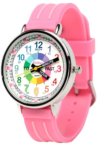 Kiddus Orologio Educativo per Bambino e Bambina dai 5 ai 10 Anni, Orologio Analogico Didattico per Imparare l'Ora, Movimento Giapponese