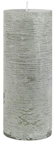 IB LAURSEN Candela rustica a colonna in diversi colori e dimensioni anticate, 100% paraffina, lunga durata (Ø 7 x H 18 cm, grigio)