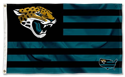 Jacksonville Jaguars USA American Nation Stripes 3x5 Grommet Flag