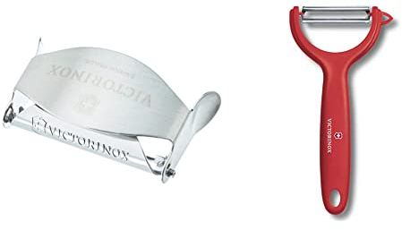 Victorinox Sparschäler & Tomaten-/Kiwischäler mit rostfreier Zackenschliffklinge, rot
