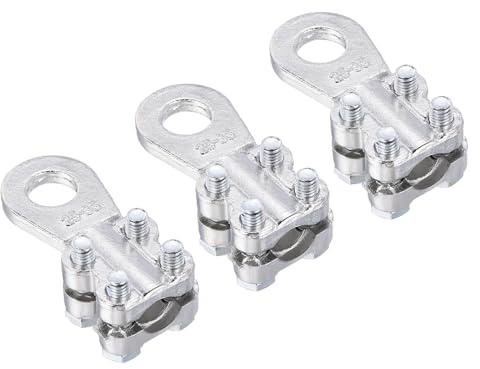 sourcing map Ground Rod Clamps Grounding Clamps Wire Connector for 0.2 to 0.41 Clamping Pipe Range Pack of 3