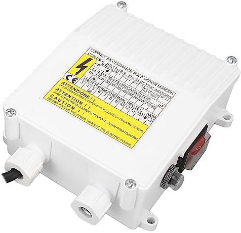 FLEXMAN Boîtier Commande Pompe Puits, Contrôleur Commutateur Externe Pompe Submersible 370 W 20 a avec Protect Thermique, Contrôleur de Pompe Coffret Electrique Pompe Puit Profond Submersible