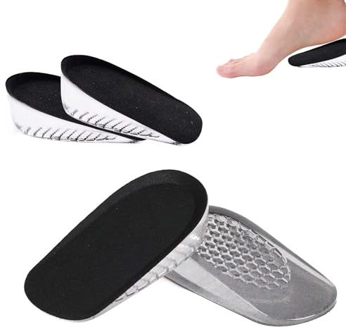 Plantillas Altura Taloneras Invisibles, 2.5CM Plantilla Alza para Ser Mas Alto, Taloneras Silicona con Cojín, Alzas para Zapatos Hombre y Mujer para Pies Talones Soporte y Amortiguación de Impactos