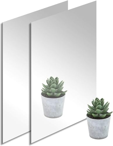 2 Stück 30x40cm HD Klebespiegel Spiegel Groß Kein Glasspiegel Spiegelfliesen Selbstklebend Spiegelblätter Flexibler Spiegelfolie Selbstklebend Acrylic Wanddekoration Dekospiegel Wandspiegel