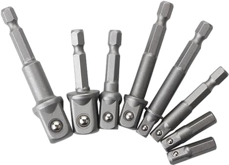 Stecknuss Adapter,8-Teiliges Set,Stecknuss Bit Adapter Set Bithalter- 1/2, 1/4, 3/8 -Zoll Sechskantschaft,SteckschlüSseleinsatz Adapter,FüR Akku-Bohrschrauber, Bohrmaschine & Treiber