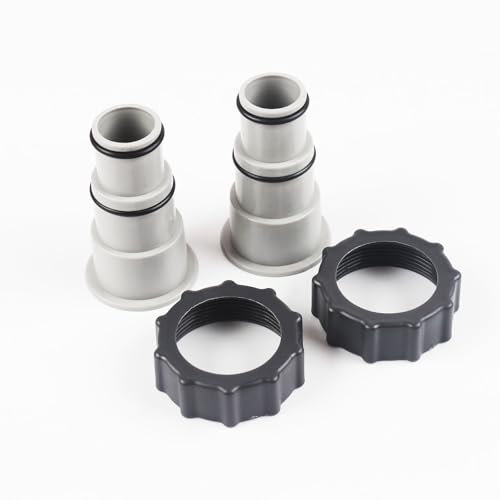 Lot de 2,Adaptateur de Tuyau de Rechange pour Pompes, Compatible avec Tuyaux de 1,5 et 1,25 Pouces, Filetage Précis, Série A 25077RP, Gris, Idéal pour Systèmes de Filtration et Générateurs de Chlore