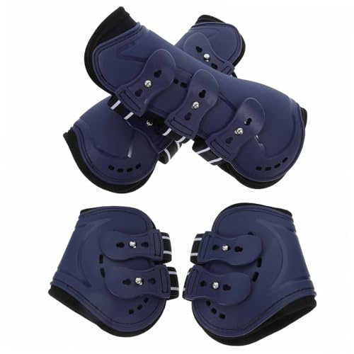Milisten 4 Piezas Botas para Patas De Caballo Protectores para Tendones De Caballo Protección Segura Piernas Uso Color Azul Talla Mediana