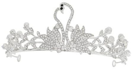 Veemoon Tiare Petite Couronne pour Fille Couronne d'Anniversaire Élégante en Strass Scintillant Accessoire Coiffure Léger et Confortable pour Fêtes et Anniversaires