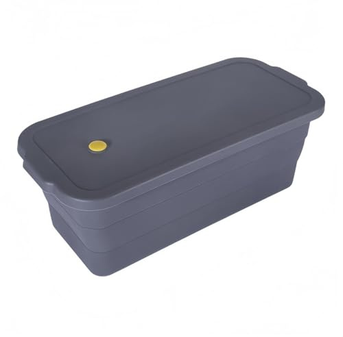 Wodsty Molde de silicona para pan con marco de metal y tapa, molde plegable antiadherente para hornear pan, pastel de carne, 32 x 14,5 x 11,5 cm, color gris