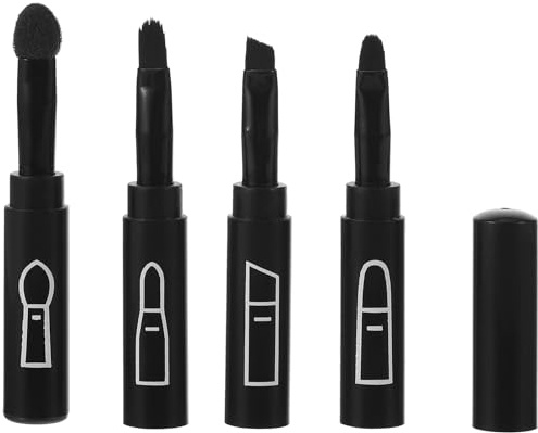Lurrose Pincel de Maquillaje Multifuncional, Compacto y Portátil, Cerdas Sintéticas Suaves, Color Negro, Adecuado para Labios, Sombra de Ojos y Cejas, Herramienta Versátil para Maquillaje