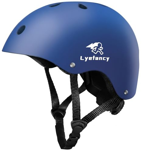 Lyefancy Kids Bike Helmet, Toddler Helmet for 2-13 Years Old Boys Girls, Children Helmet Kids Helmet for Cycling, Biking, Scooter, Skating (Navy Blue, M)