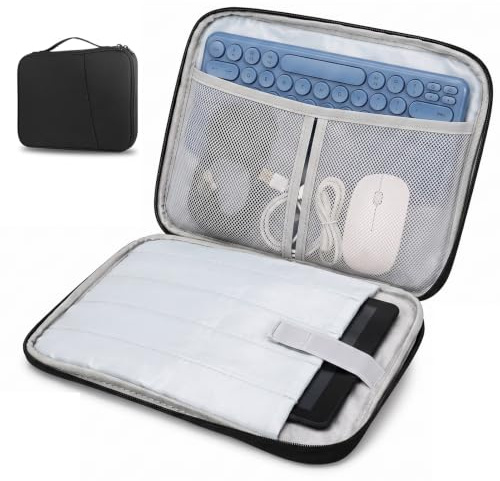 SINAYREK Housse Tablet 9-11 avec Poignée - Universelle pour iPad Air M3/A16 2025, iPad 10/9/8/7, Galaxy Tab A9+/A11 Plus 11 - Imperméable Rembourrée, Noir