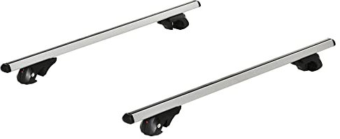 HOMCOM Barres de Toit de Voiture transversales Porte-Bagage verrouillables 2 clés fournies Alliage d'aluminium 123,5 x 5,5 x 7 cm argenté et Noir