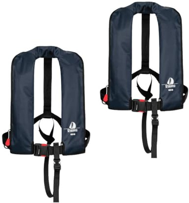 Set di 2 12skipper giubbotto di salvataggio automatico 165N ISO, blu navy