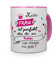 printplanet Tasse mit Stadt/Ort Kahla - Motiv Keine Frau ist Perfekt, Aber... -Städtetasse, Kaffeebecher, Mug, Becher, Kaffeetasse - Farbe Rosa