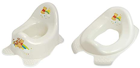 Perl Premium Disney Winnie Puuh perl weiß Kinder-Toilettensitz + Töpfchen Toilettentrainer mit Anti-Rutsch-Funktion