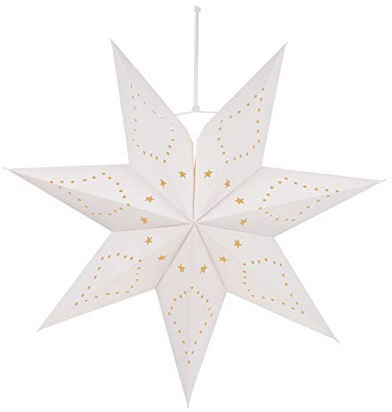 BESPORTBLE Papierstern Lampenschirm Papier Weihnachtsstern Adventsstern 45cm Aushöhlen Faltsterne Weiß Hochzeit Geburtstag Weihnachten Festival Party Dekoration Weihnachtsanhänger