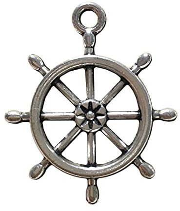 10 Pezzi Pendente Ciondolo timone 2,8 cm Applicazioni Decorative Charms per bomboniere, Sacchetti, segnaposto Forme Miniatura