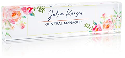 Personalisierte Namensschild für Schreibtisch benutzerdefinierte Kristallglas Schreibtisch Namensschild Büro Dekor für Männer Frauen